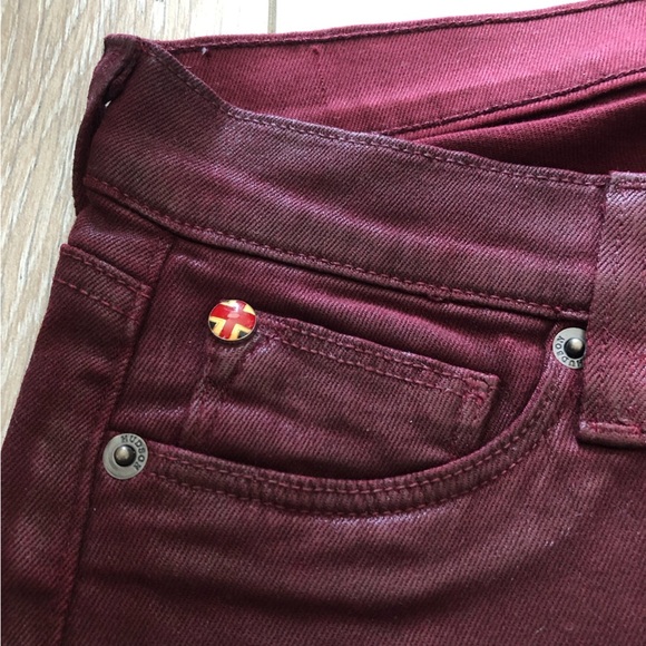 Hudson Nico Super Skinny Jeans in Burgundy Made in USA Size 28 - Picture 7 of 13
